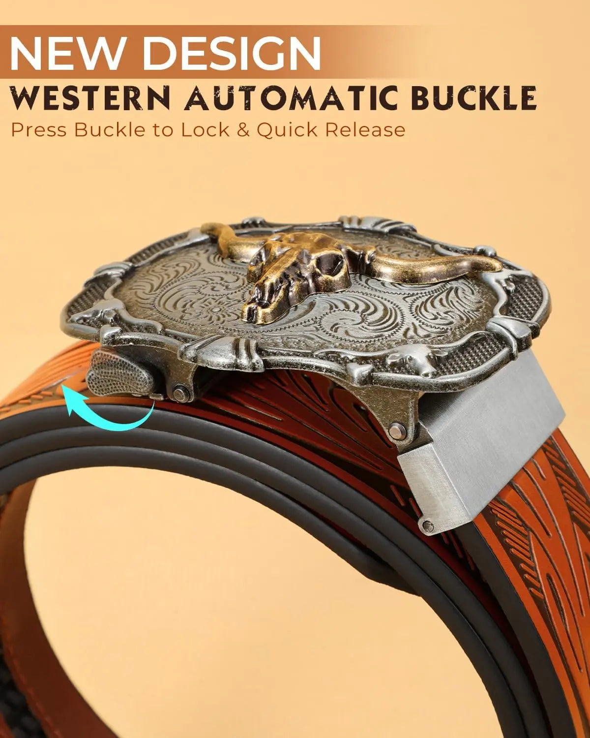 BELTROAD Men'S Western Ratchet Belt with Embossed Patterns & Smooth Ratcheting Action for Jeans & Casual Wear Perfect for Country Concerts & Rodeos