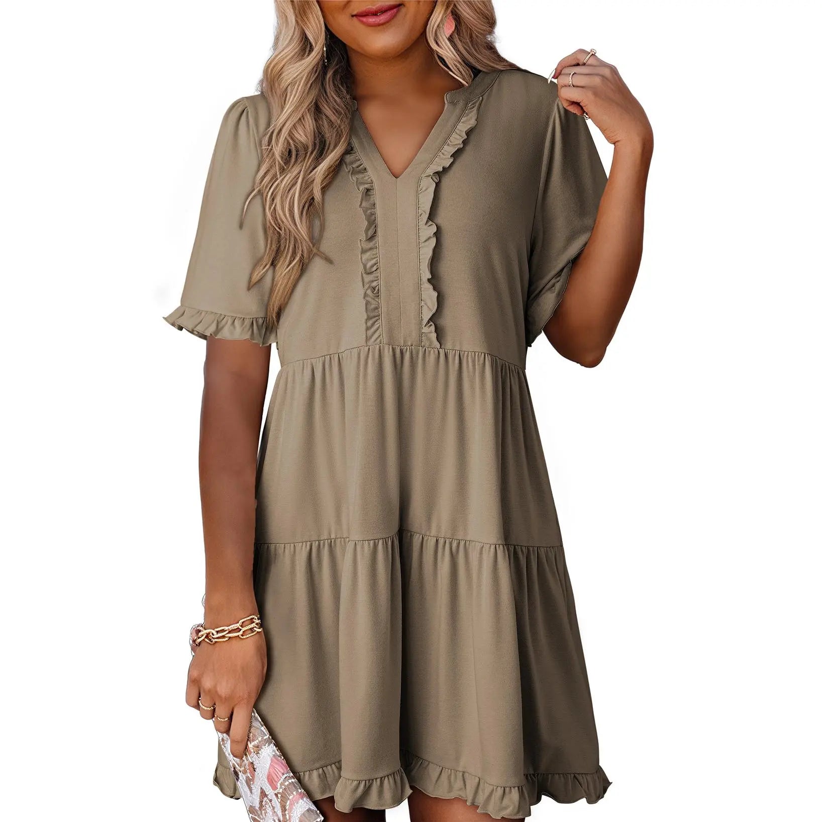 dokotoo dress Dokotoo NEW Women's Size S Mini Black Dress Square Neck Lantern Sleeve Ruffle
