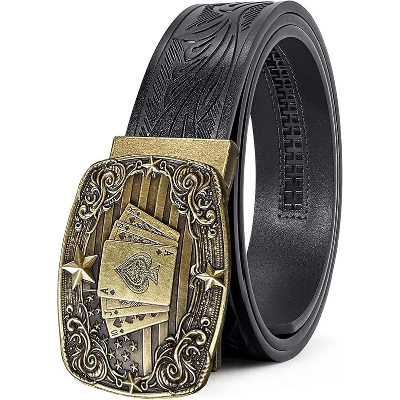BELTROAD Men'S Western Ratchet Belt with Embossed Patterns & Smooth Ratcheting Action for Jeans & Casual Wear Perfect for Country Concerts & Rodeos