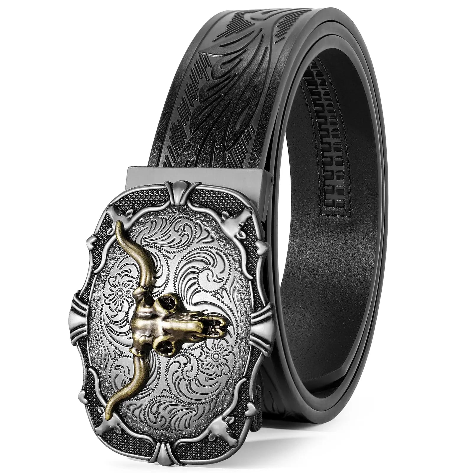 BELTROAD Men'S Western Ratchet Belt with Embossed Patterns & Smooth Ratcheting Action for Jeans & Casual Wear Perfect for Country Concerts & Rodeos