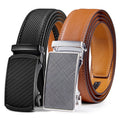 VATAN Premium Belts for Men 2 Pack - Mens Belt Leather Hip Dips Men Belt with Auto Buckle Jeans Belt Golf & Casual Style Trendy Must-Have Belts in Gift Set Box Can Be Cut to Adjust Length, Guys Gifts, Gifts for Him