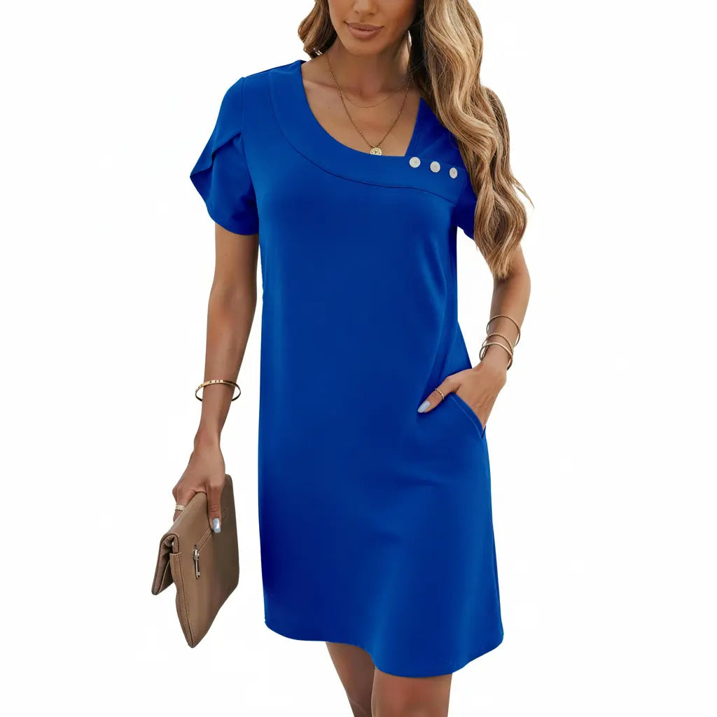 VAFFUL Women’S Elegant Shift Dress | Casual Summer Mini Dress for Women | Loose Fit Office Work Dress | Chic Everyday Outfit