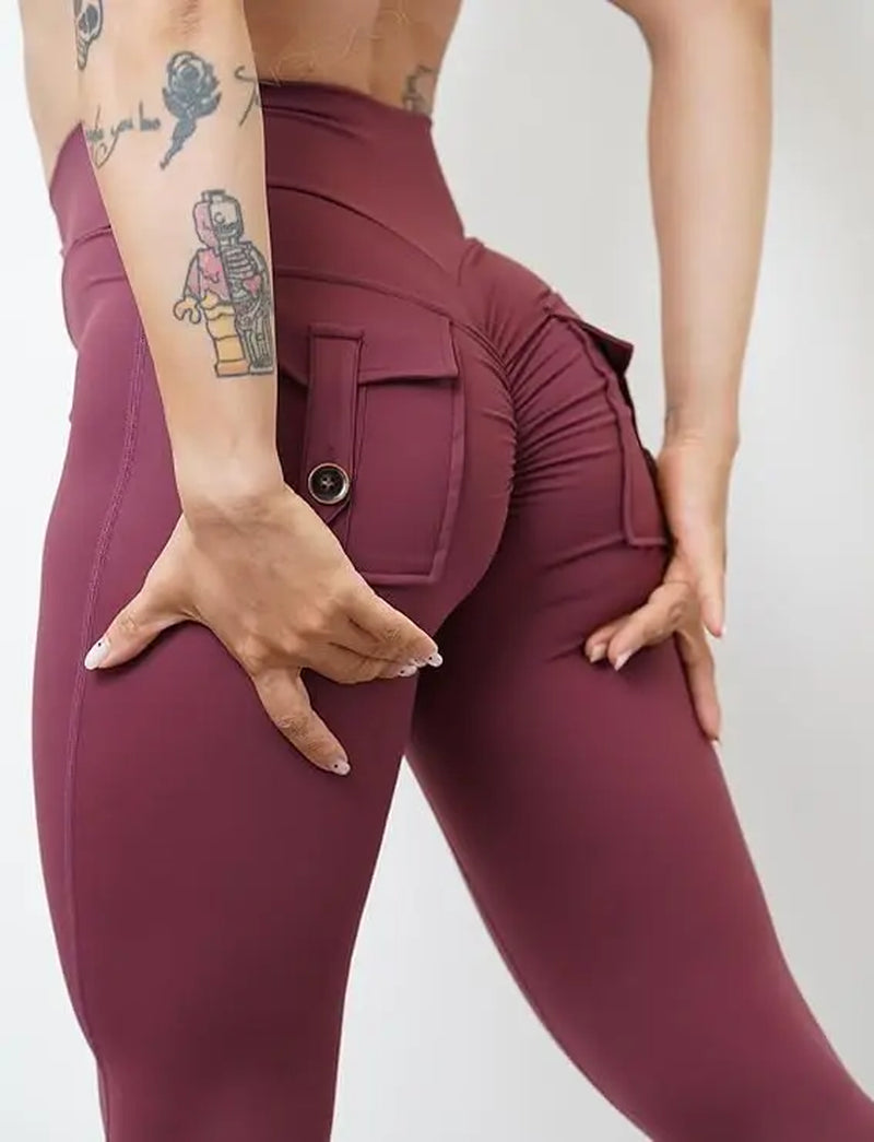 Scrunch Leggings with Pockets High Waist Butt Lifting