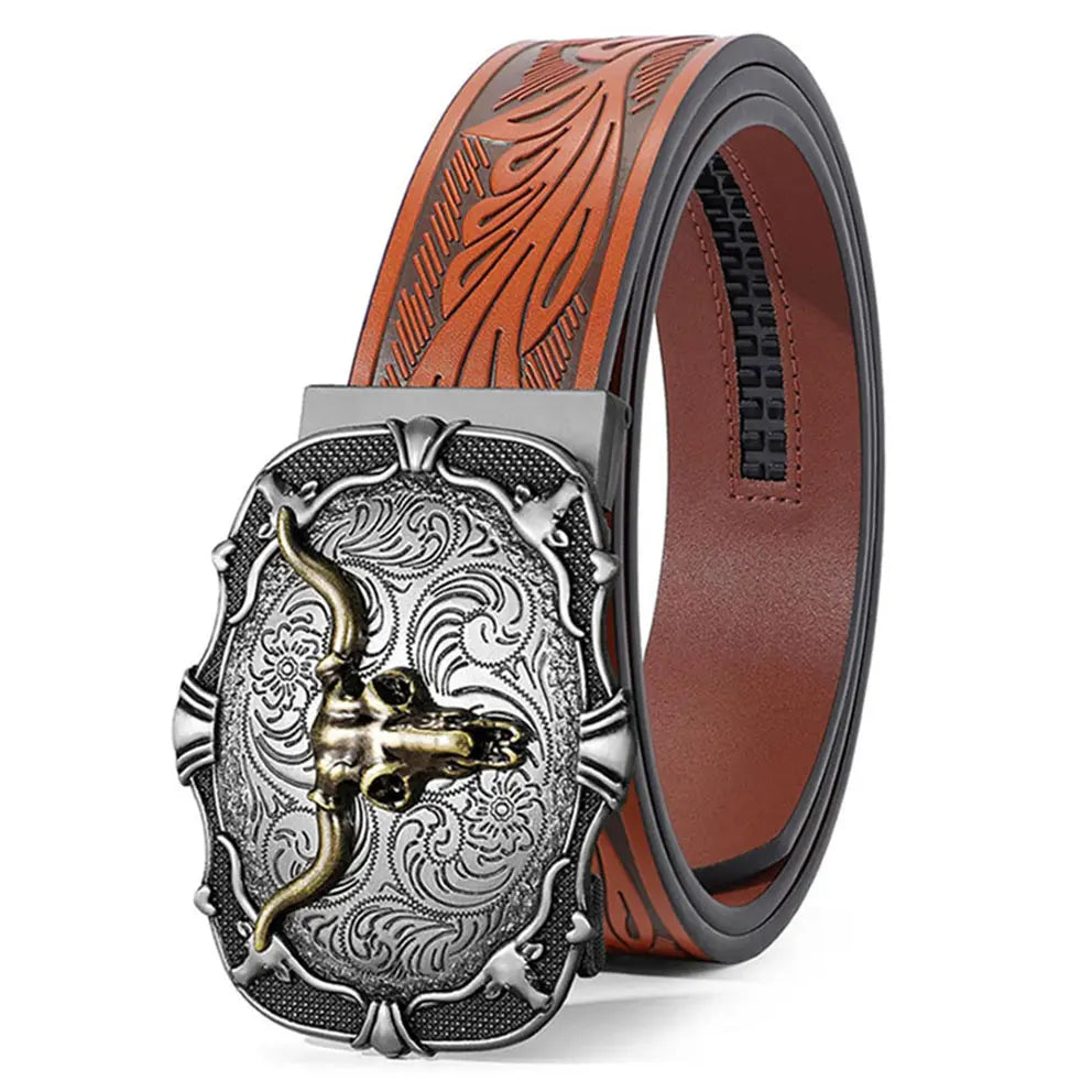 BELTROAD Men'S Western Ratchet Belt with Embossed Patterns & Smooth Ratcheting Action for Jeans & Casual Wear Perfect for Country Concerts & Rodeos
