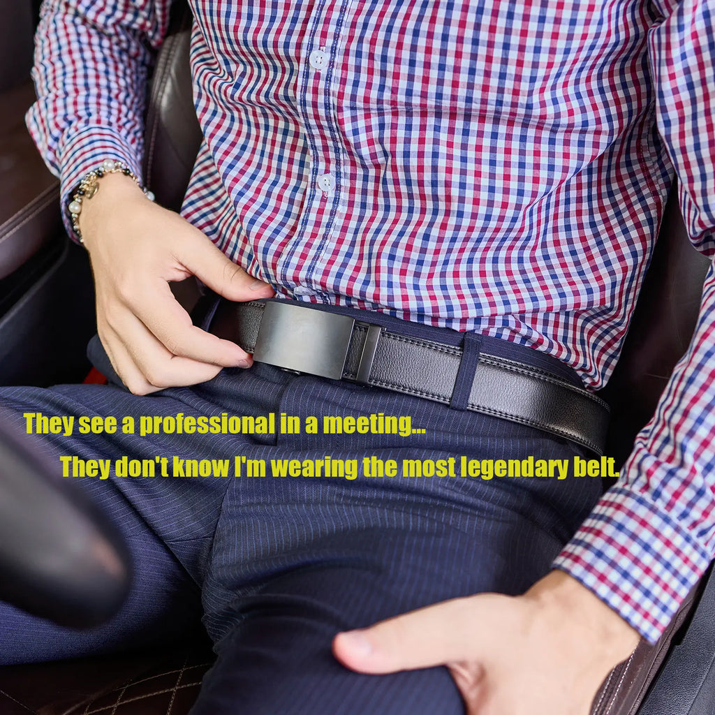 VATAN Premium Belts for Men 2 Pack - Mens Belt Leather Hip Dips Men Belt with Auto Buckle Jeans Belt Golf & Casual Style Trendy Must-Have Belts in Gift Set Box Can Be Cut to Adjust Length, Guys Gifts, Gifts for Him