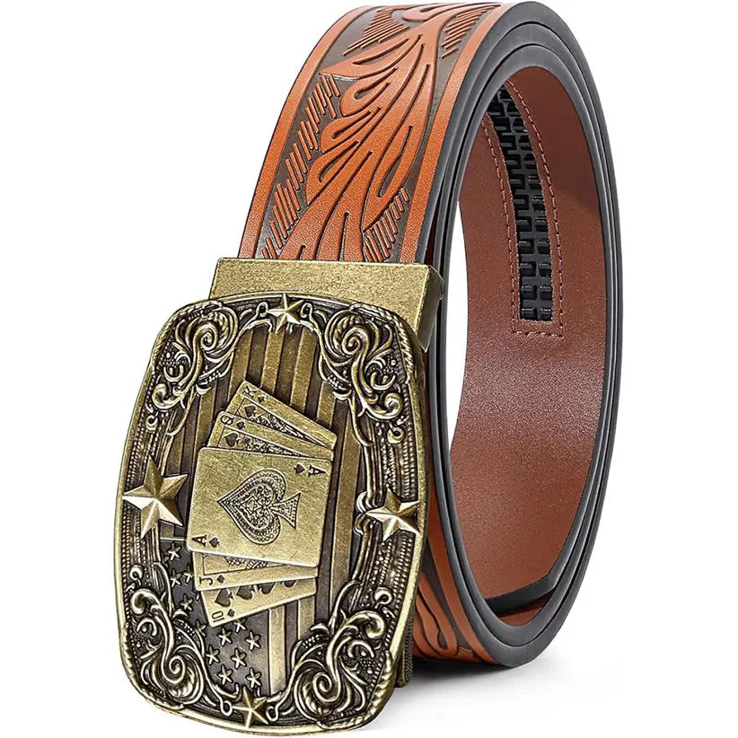BELTROAD Men'S Western Ratchet Belt with Embossed Patterns & Smooth Ratcheting Action for Jeans & Casual Wear Perfect for Country Concerts & Rodeos